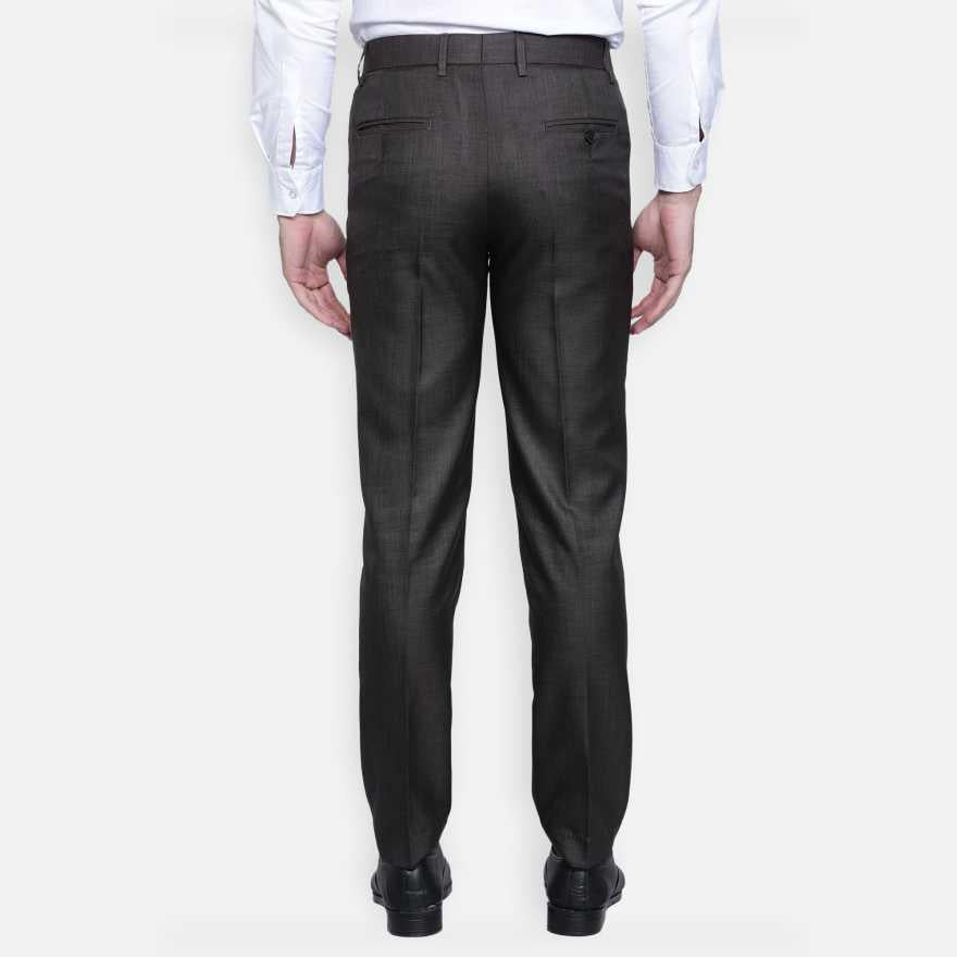 Lycra Blend Solid Regular Fit Mens Formal Trousers