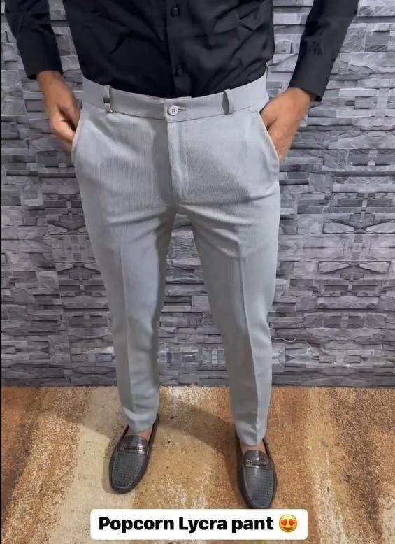 Popcorn Fabric Ankle Length Trouser For Men's